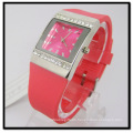 Red Stone Quartz Silicone Band Gift Watch